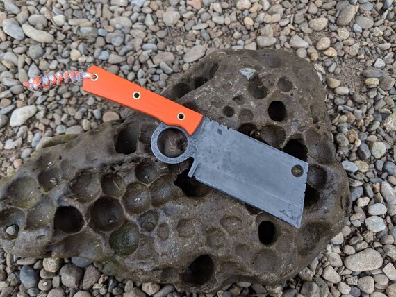 Finger ring Cleaver Knife. Handmade tactical knife. EDC, survival, camp, custom fixed blade.