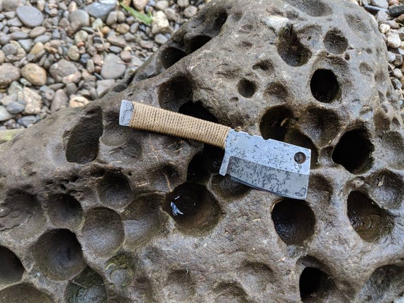 Micro EDC Belt Cleaver. Hand made custom knife