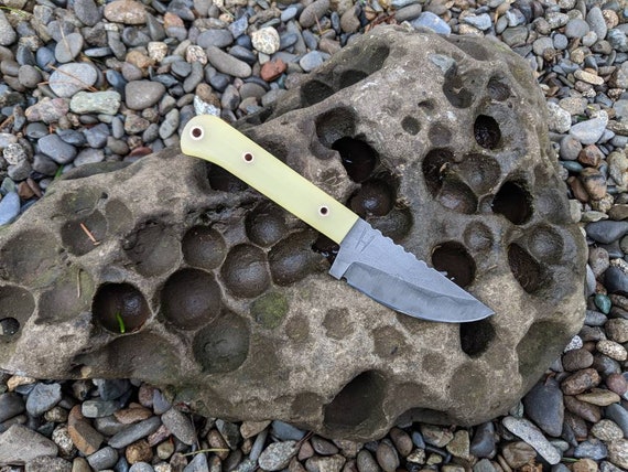 EDC Knife #3 with horizontal sheath custom handmade bushcraft fixed blade