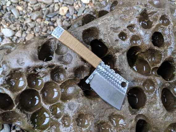 Jeweled Micro Cleaver. Custom Mini handmade EDC Blade