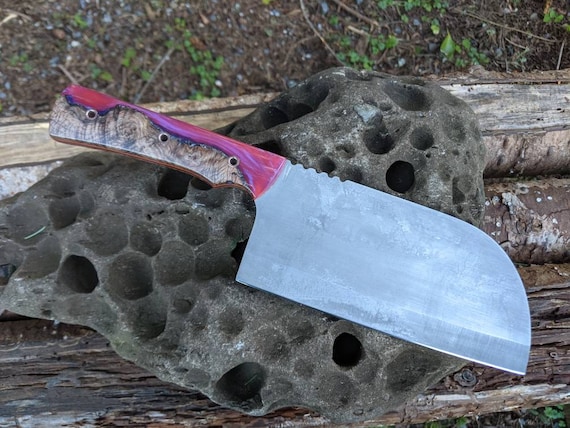 Serbian Chefs Knife with hybrid wood handle. kitchen cleaver, custom cutlery, handmade chef knife, serbian knife
