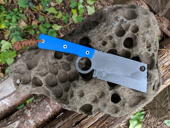 Finger ring Cleaver Knife. Handmade tactical knife. EDC, survival, camp, custom fixed blade.