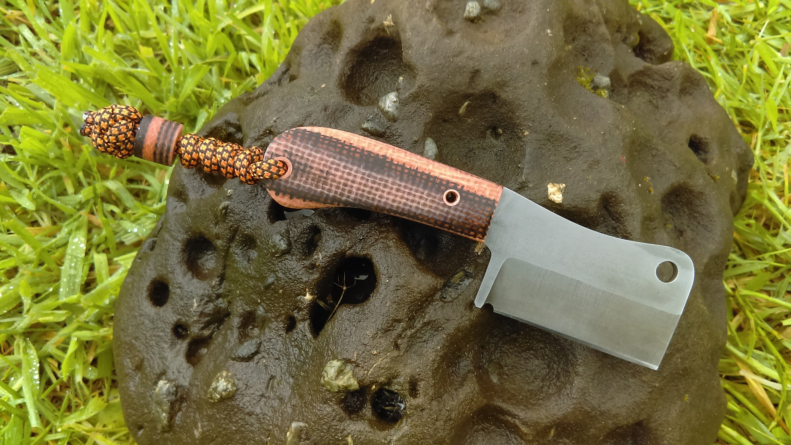 Mini EDC Cleaver with bead /handmade knife /survival knife /custom