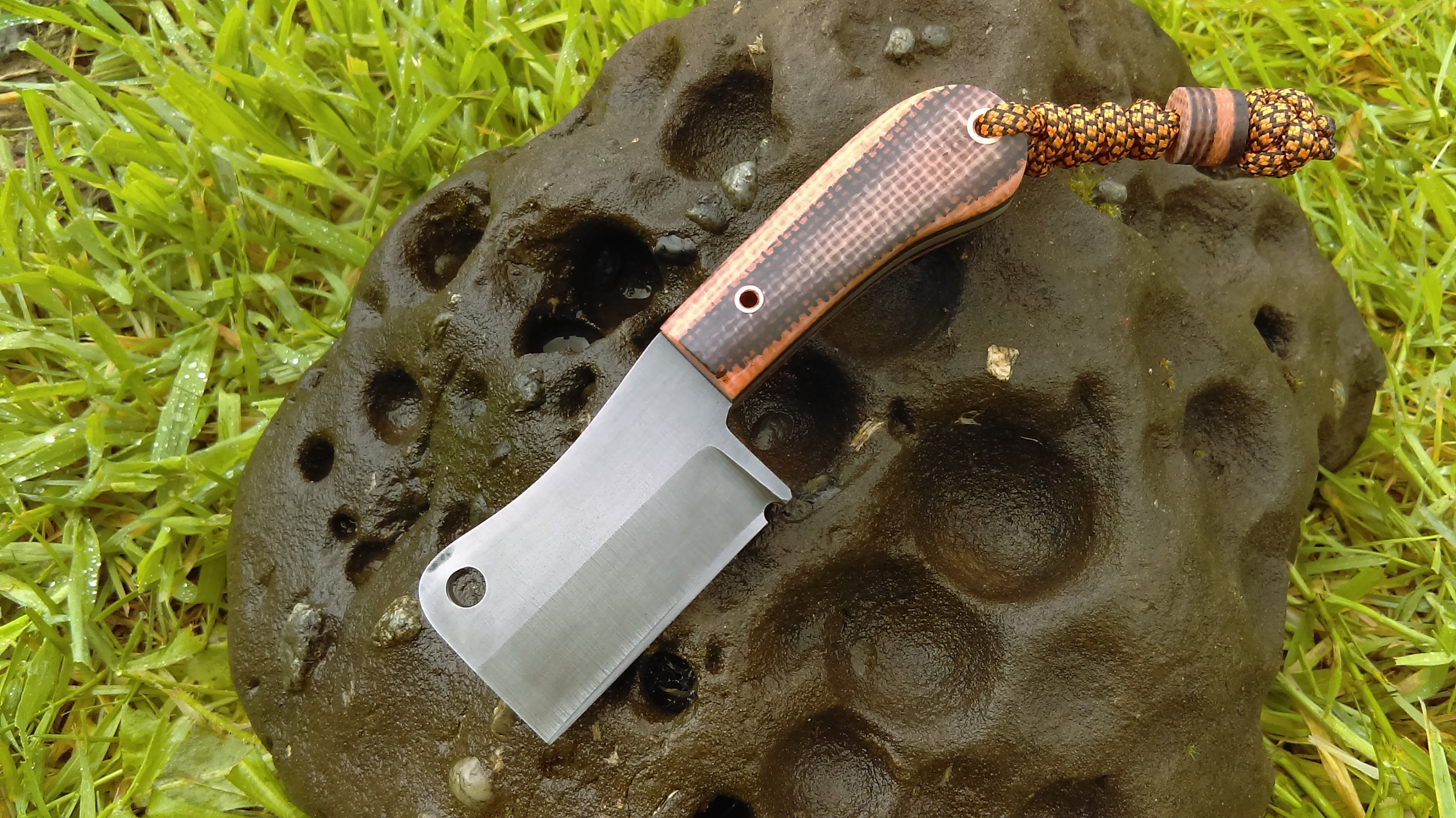 Mini EDC Cleaver with bead /handmade knife /survival knife /custom