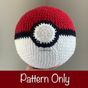 PATTERN - Large Giant Pokeball Amigurumi Plush Doll