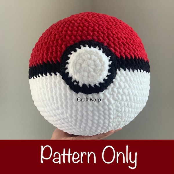 MUSTER - Große Riesen Pokeball Amigurumi Plüsch-Puppe