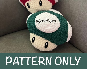 PATROON - Sierkussen gigantische paddenstoel amigurumi