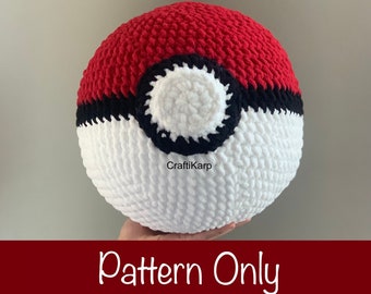 PATTERN - Large Giant Pokeball Amigurumi Plush Doll