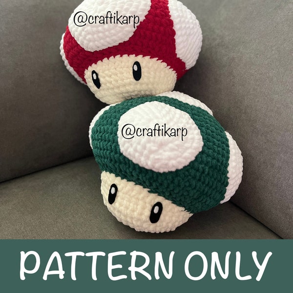 PATTERN - Giant Mushroom Plush Throw Pillow Amigurumi