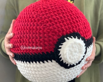 Large Pokeball Plush Amigurumi Toy Etsy