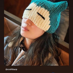 Snorlax hand knitted hat