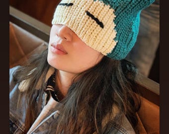 Snorlax hand knitted hat