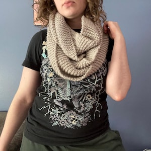 Grey Hand Knit Infinity Scarf