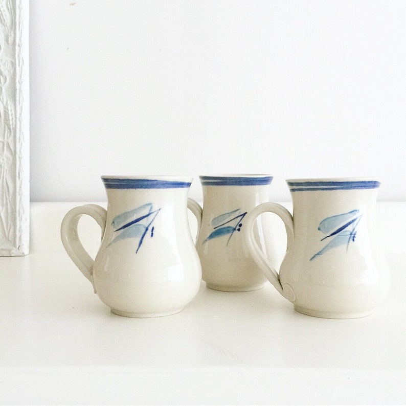 Fresh Blue Trio of Pottery Hug Mugs image 4