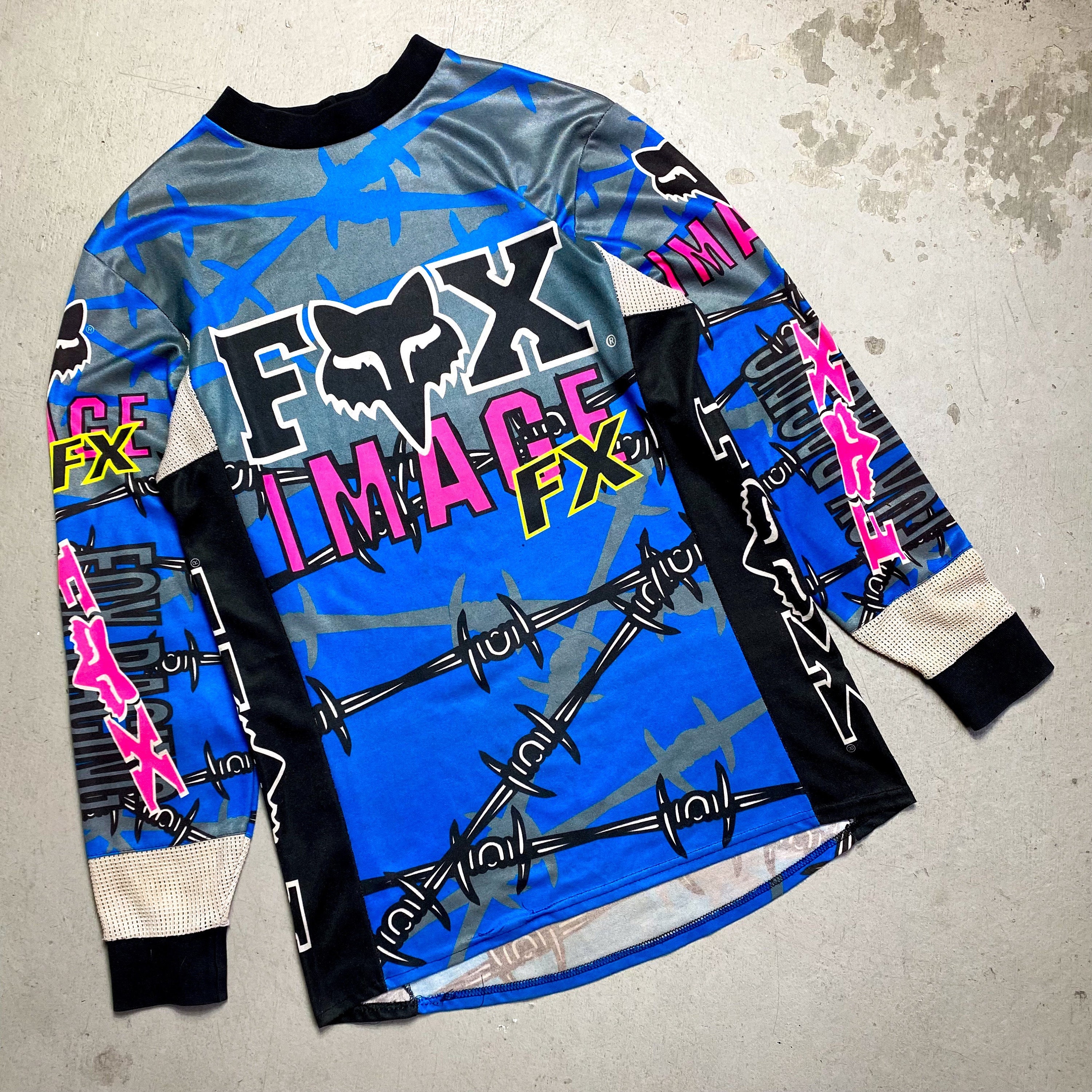 Vintage 1992 Fox Racing IMAGE FX Coolmax Barbed Wire Motocross