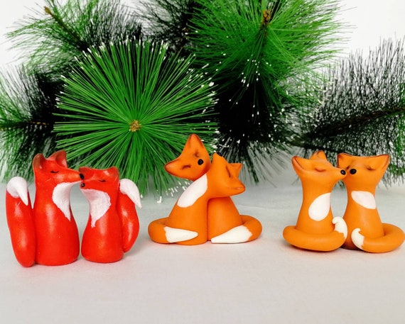 Fox Fennec Figurine Polymer Clay Mini Sculpture Cute Wild Animal Custom Mimimi Kawaii Fox Christmas Gift For Her Home And Office Decor