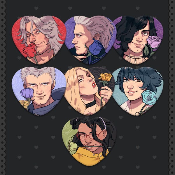 DMC Heart Buttons