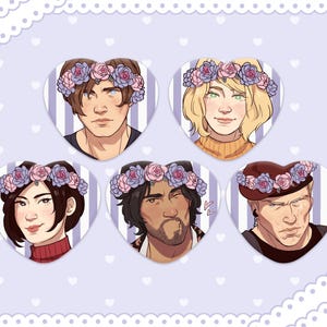 Resident Evil Flower Crown Heart Buttons image 1
