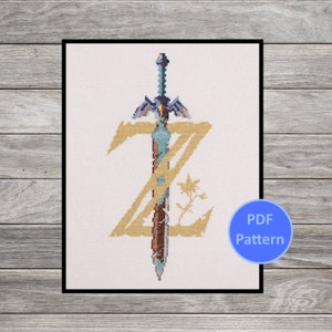 Legend of Zelda Breath of the Wild Logo - Cross Stitch Pattern (beginner friendly)
