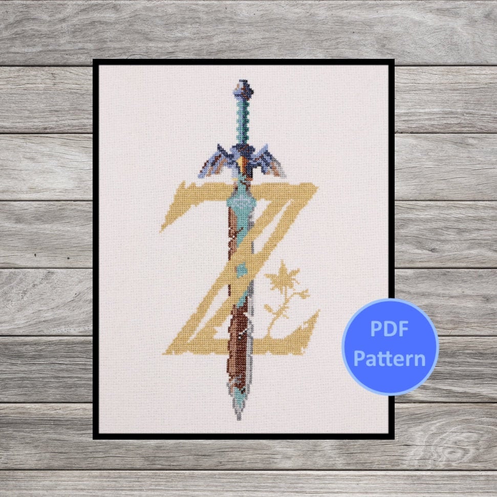 Legend of Zelda Breath of the Wild Logo Cross Stitch Pattern