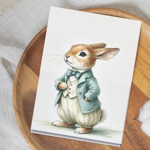 Biglietto di Pasqua con coniglio stampabile – Digitale vuoto / 4x6 e 5x7 / Stampa, taglia e invia!