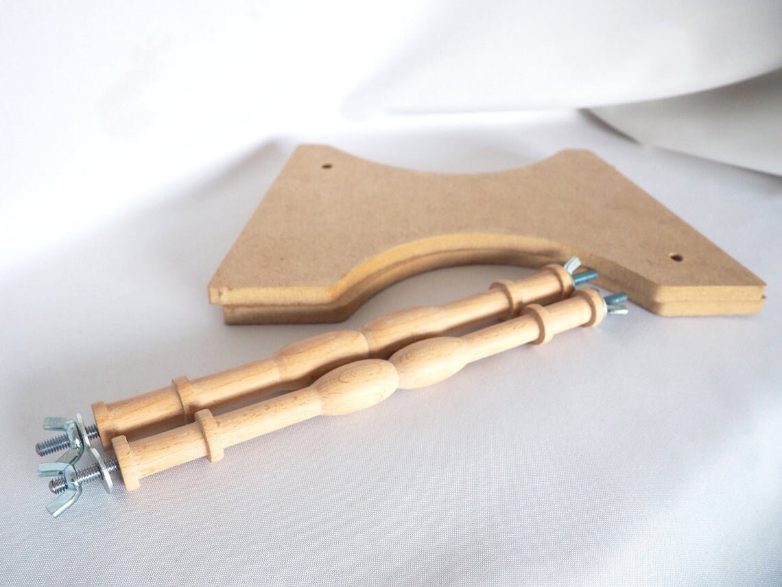 Bobbin lace accessories pillow stand and 12 wooden bobbins Etsy