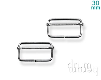 10 Schiebestegschnallen Steg 20 mm silber