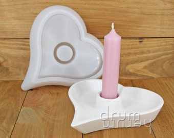 Bougeoir bougie plaque coeur silicone moule moulage moule