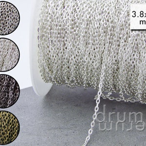 10 m chain 3.8 x 2.5 mm anchor chain sold by the meter made of iron 72 ct/meter image 1