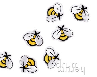 10 iron-on bees 2.5 x 3 cm yellow