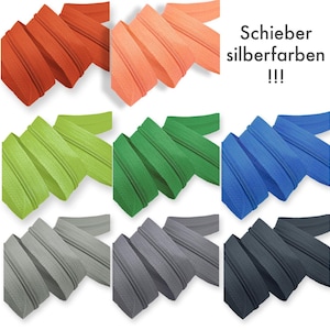 5 m endless zipper size 3 including 10 silver sliders