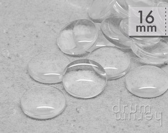 Cabochons ø 16 mm Glas klar