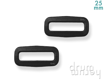 Loops 25 mm pull-through plastic black