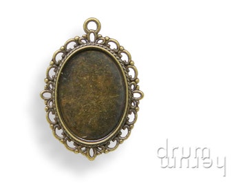 Settings 25 x 18 mm pendant antique bronze color