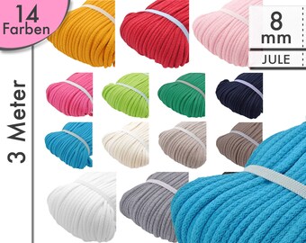 3 m cotton cord 8 mm for hoodies, gym bags etc. 80 ct/meter