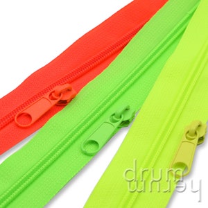 3 m endless zipper 5 mm incl. 5 sliders NEON