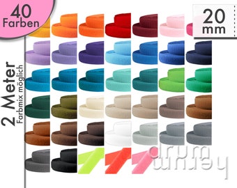 2 m de bande Velcro complète 20 mm mélange de couleurs possible 1,10 EUR/mètre