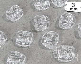 10 cord stoppers 3 mm transparent