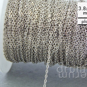 10 m chain 3.8 x 2.5 mm anchor chain sold by the meter made of iron 72 ct/meter 01 - platin