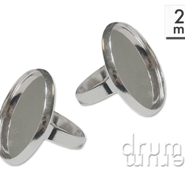 10 ring blanks 25 mm cabochon setting platinum coloured