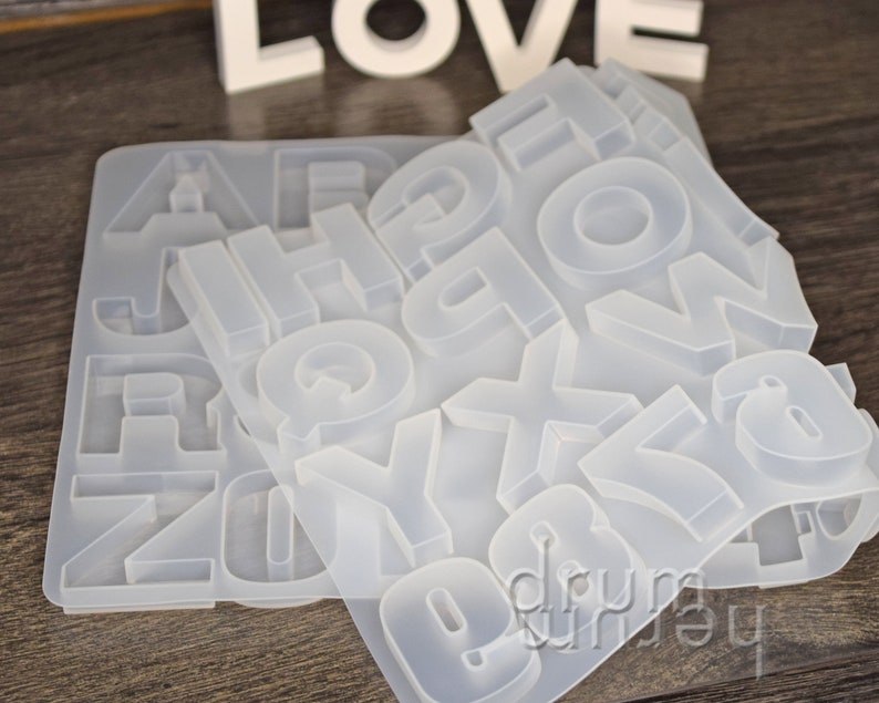 Silicone mold for letters and numbers casting mold image 4