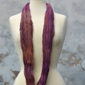 Lace yarn, knitting yarn, pink, copper, yarn, lace, wool, silk, single-ply, merino, hand-dyed image 4