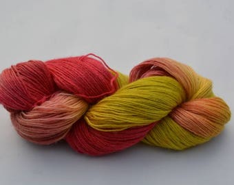 Sockengarn, Strickgarn, rot, gelb, Wolle, Viskose, Seide, Superwash