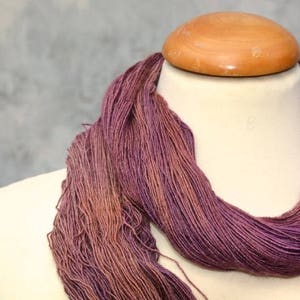 Lace yarn, knitting yarn, pink, copper, yarn, lace, wool, silk, single-ply, merino, hand-dyed image 5