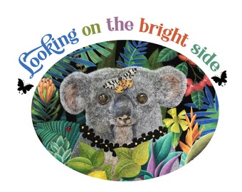 Koala sticker, Bright side sticker, Looking on the bright side sticker, Optimistic sticker