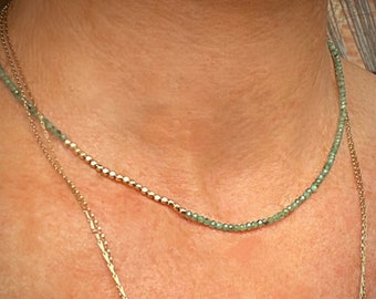 Emerald Beaded Collier | Beaded Choker | Emerald Necklace | MINIMA Jewellery
