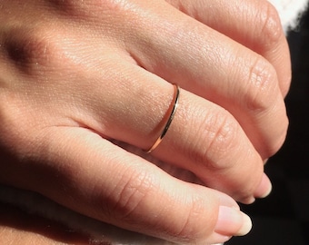 9ct Gold Stacking Ring: Minimalist 1mm Wedding Band