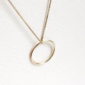 Solid Gold Circle Necklace / Eternity Pendant / Ring Pendant / 9ct Gold / Geometric / Minimalist Jewellery / MINIMA JEWELLERY