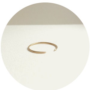 Solid Gold Open Ring / Open Stacking Ring / Yellow or Rose Gold / Minimal Gold Band / 1.1mm Band / Minimalist / MINIMA Jewellery