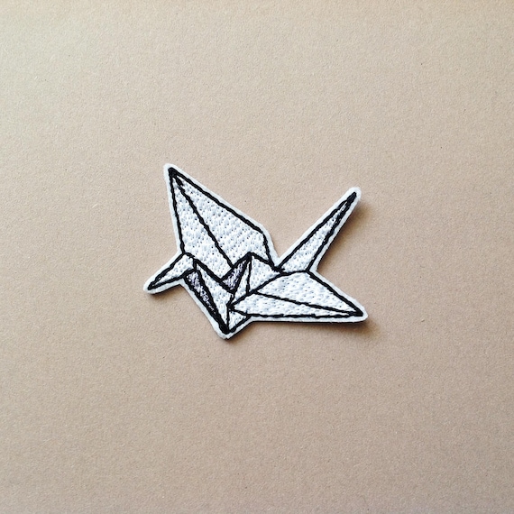 Origami Patch Origami Crane Patch Iron On Patch Origami Paper Crane Embroidered Patch Gift For Origami Lovers